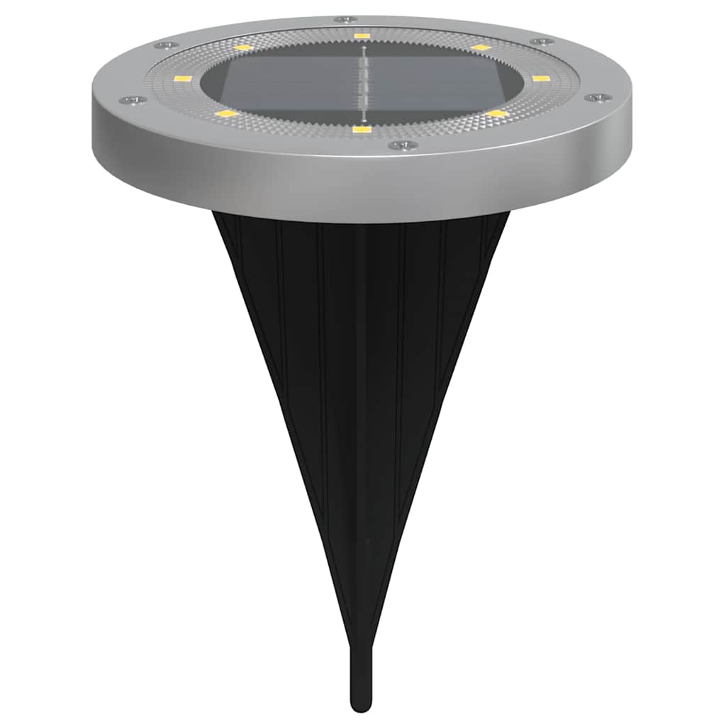 vidaXL Solarne lampki gruntowe, z kolcami, 4 szt., ciepłe białe