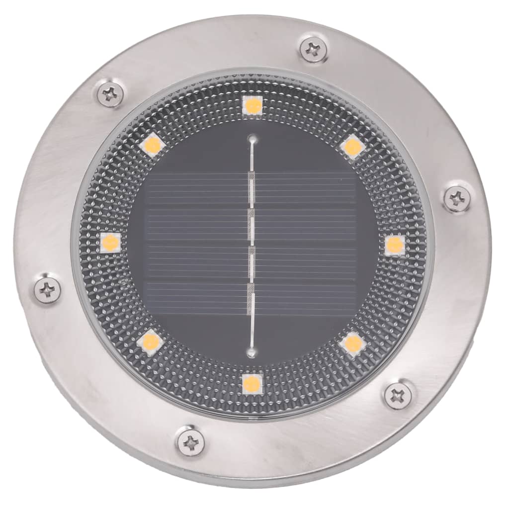 vidaXL Solarne lampki gruntowe, z kolcami, 4 szt., ciepłe białe