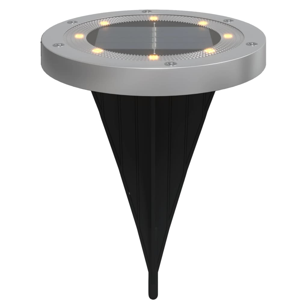 vidaXL Solarne lampki gruntowe, z kolcami, 12 szt., ciepłe białe
