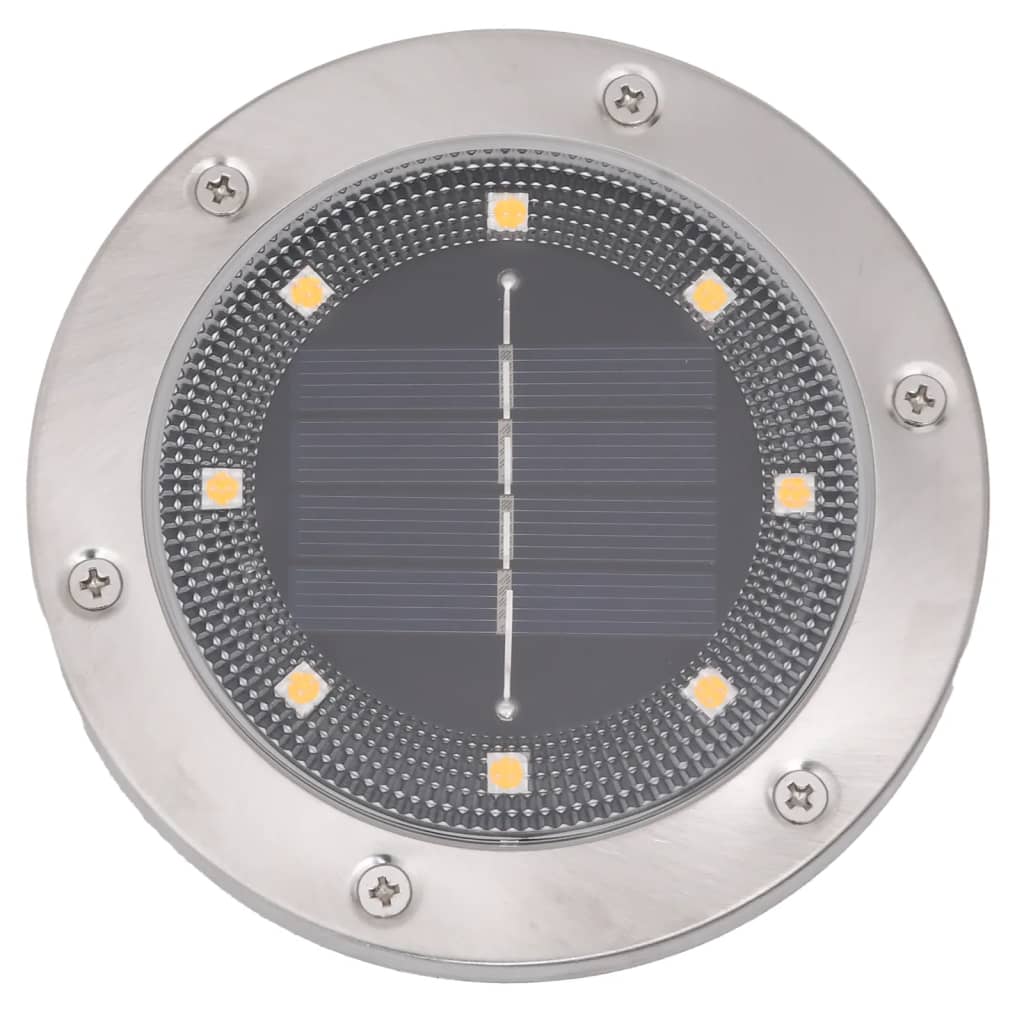vidaXL Solarne lampki gruntowe, z kolcami, 12 szt., ciepłe białe