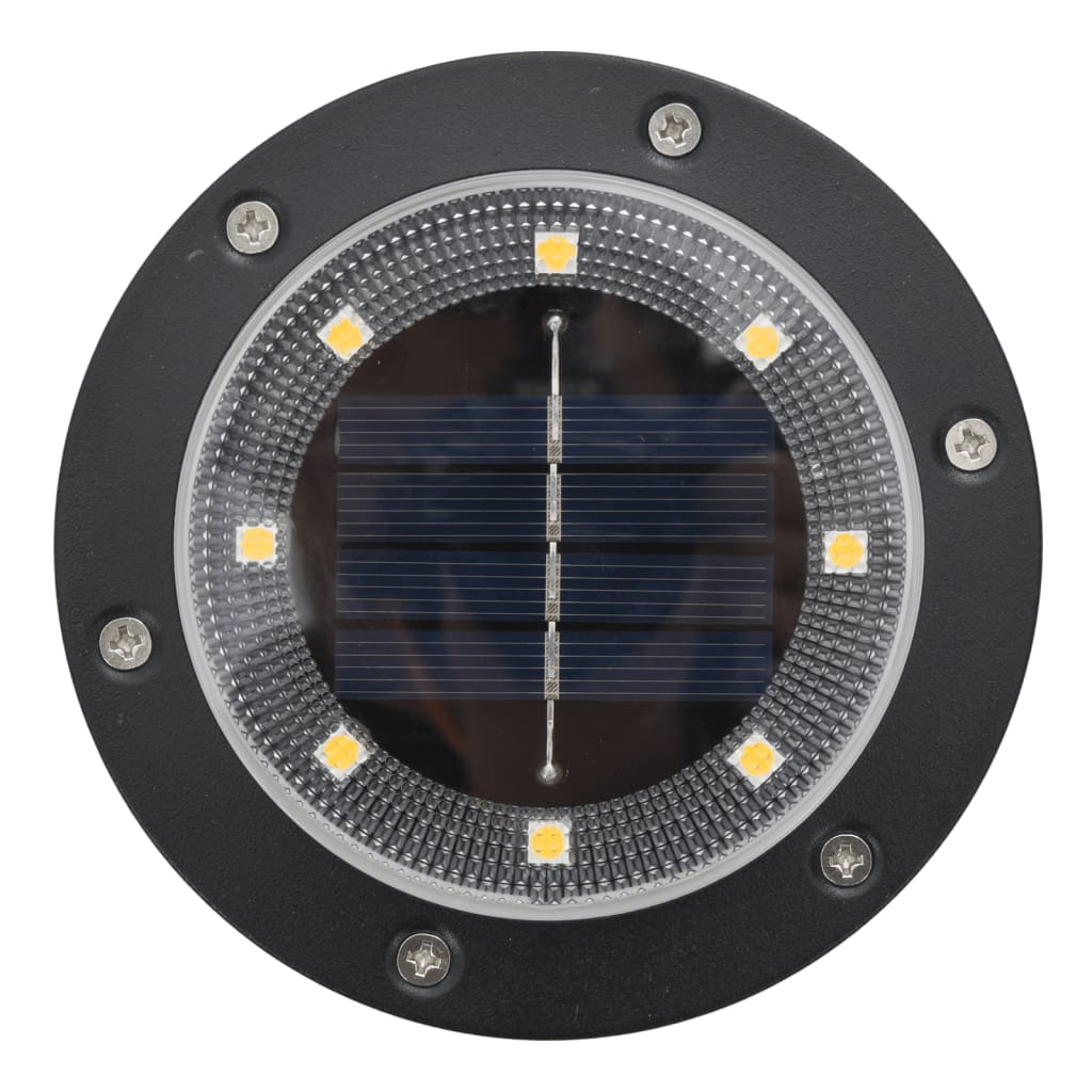 vidaXL Solarne lampki gruntowe, z kolcami, 12 szt., ciepłe białe