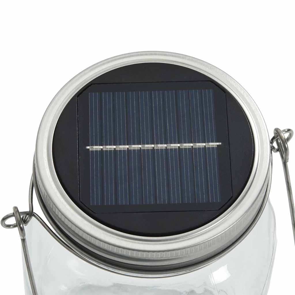 vidaXL Solarne lampki ogrodowe, szklane, 12 szt., ciepłe białe światło