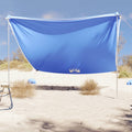 vidaXL Zadaszenie na plażę, z obciążnikami, niebieskie, 304x300 cm