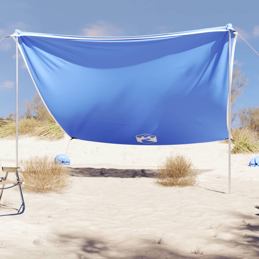 vidaXL Zadaszenie na plażę, z obciążnikami, niebieskie, 304x300 cm