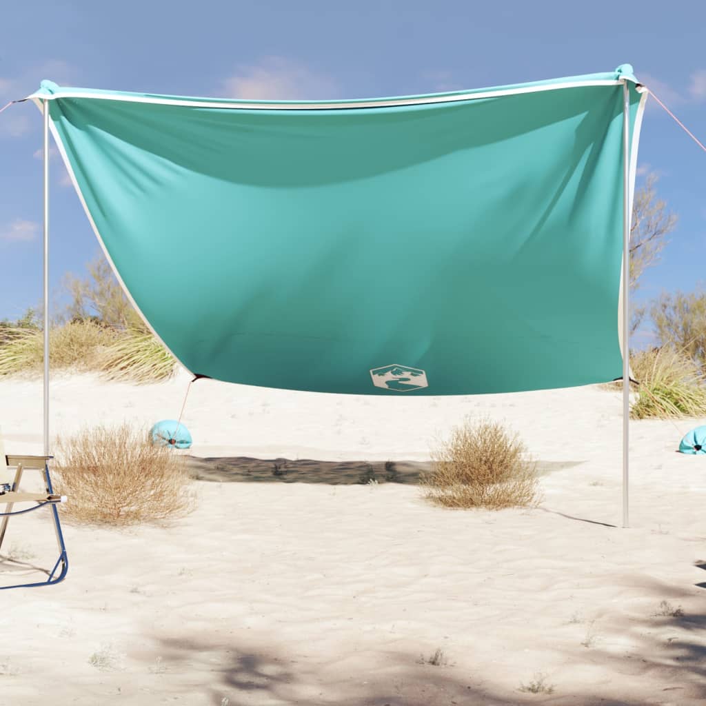vidaXL Zadaszenie na plażę, z obciążnikami, zielone, 304x300 cm