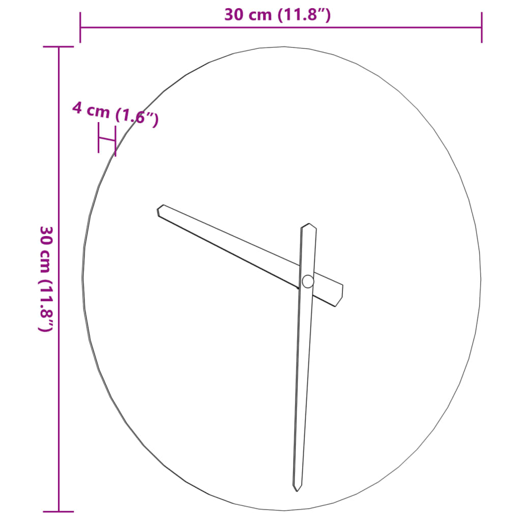 vidaXL Zegar ścienny ze świecącymi wskazówkami i cyframi, Ø30 cm