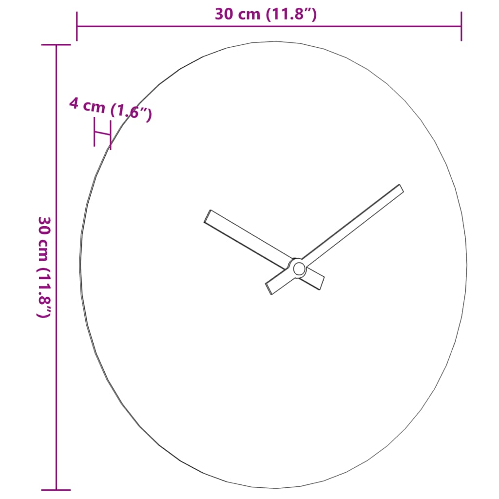 vidaXL Zegar ścienny, żółto-czarny, Ø30 cm, materiał drewnopochodny