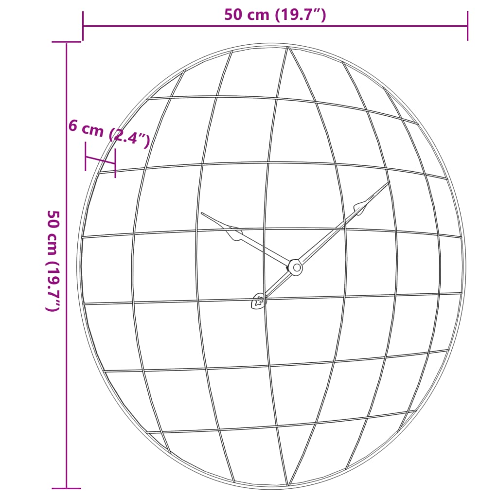 vidaXL Zegar ścienny, żółto-czarny, Ø50 cm, materiał drewnopochodny