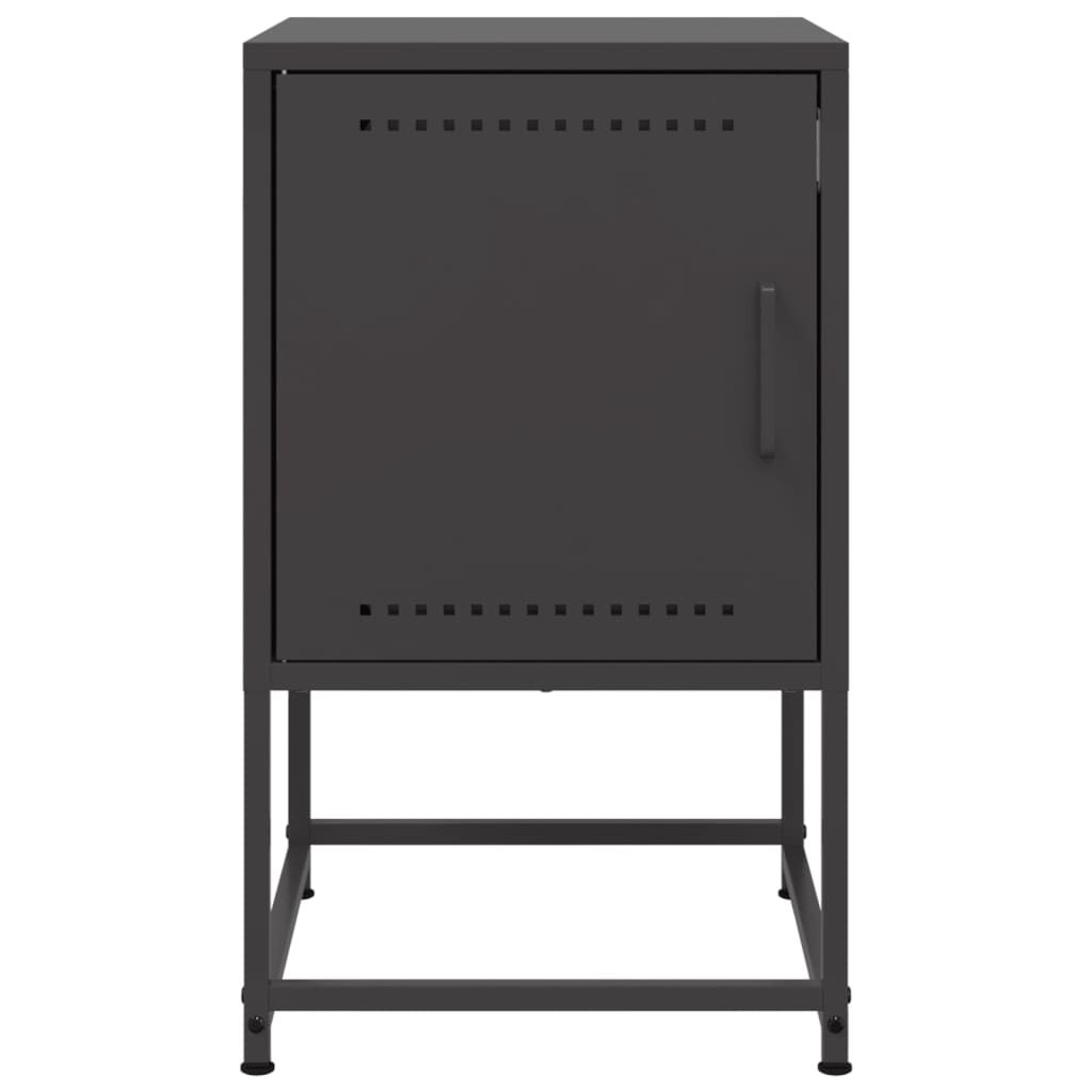 vidaXL Szafka nocna, czarna, 36x39x60,5 cm, stal