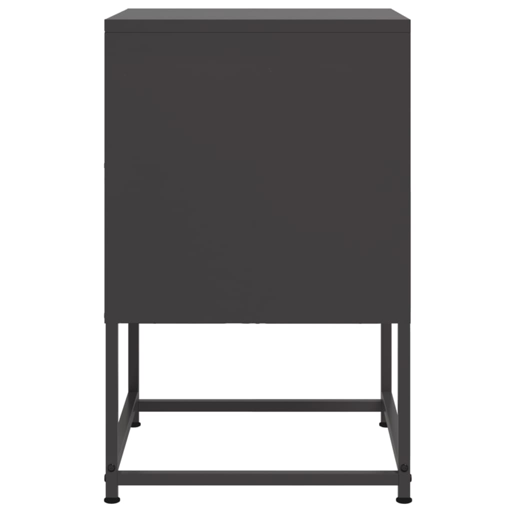 vidaXL Szafka nocna, czarna, 36x39x60,5 cm, stal