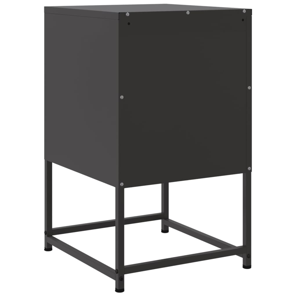 vidaXL Szafka nocna, czarna, 36x39x60,5 cm, stal