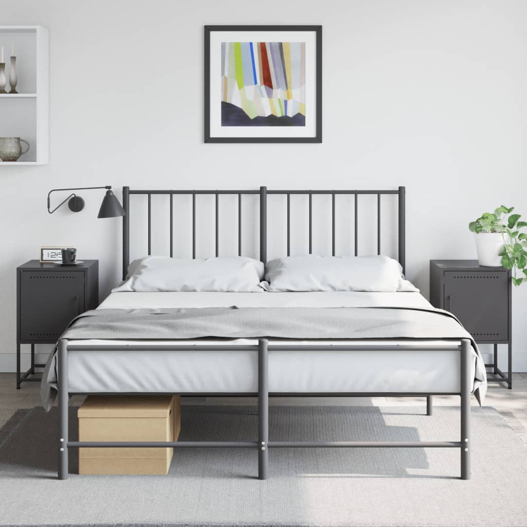 vidaXL Szafki nocne, 2 szt., czarne, 36x39x60,5 cm, stal