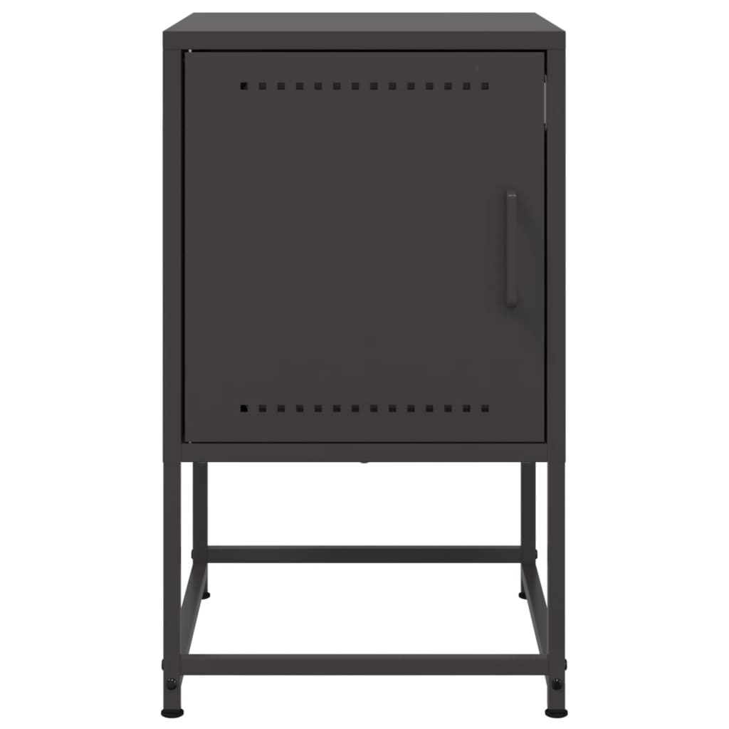 vidaXL Szafki nocne, 2 szt., czarne, 36x39x60,5 cm, stal