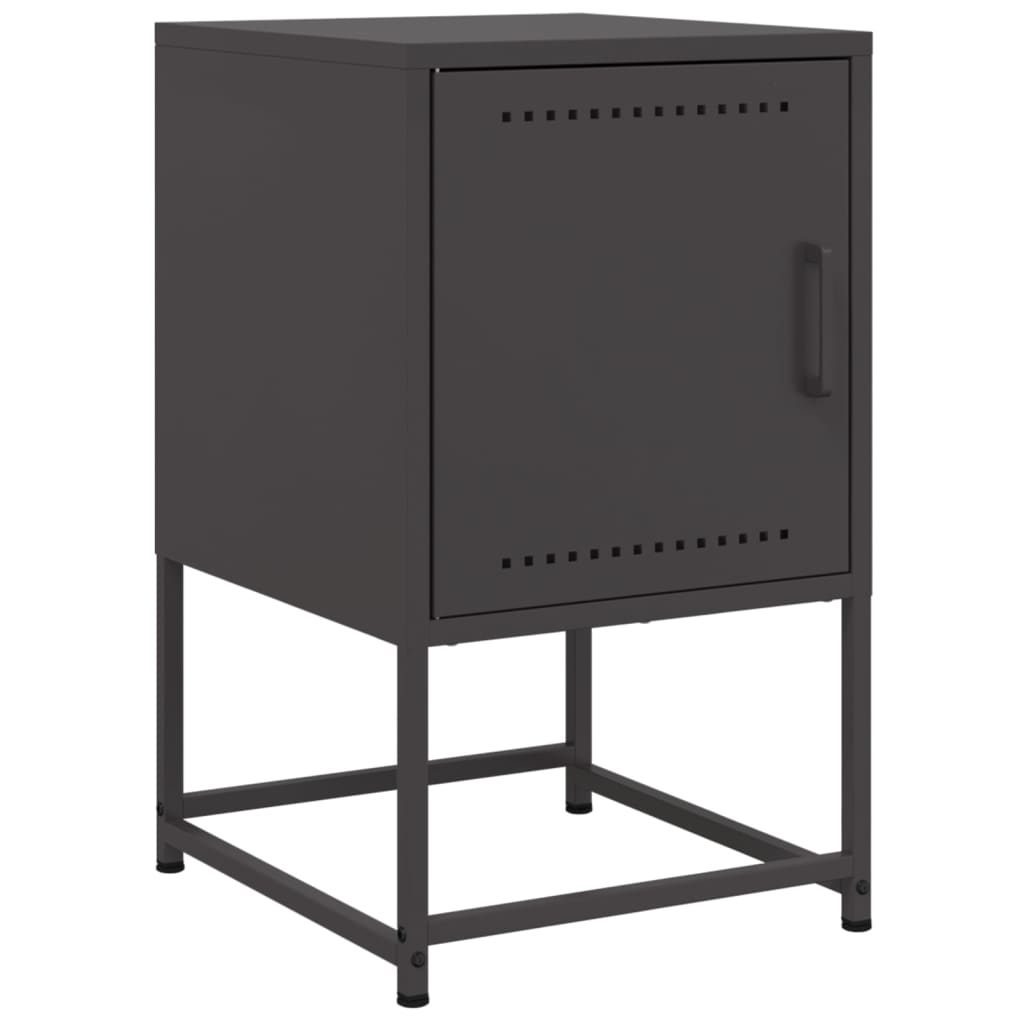 vidaXL Szafki nocne, 2 szt., czarne, 36x39x60,5 cm, stal