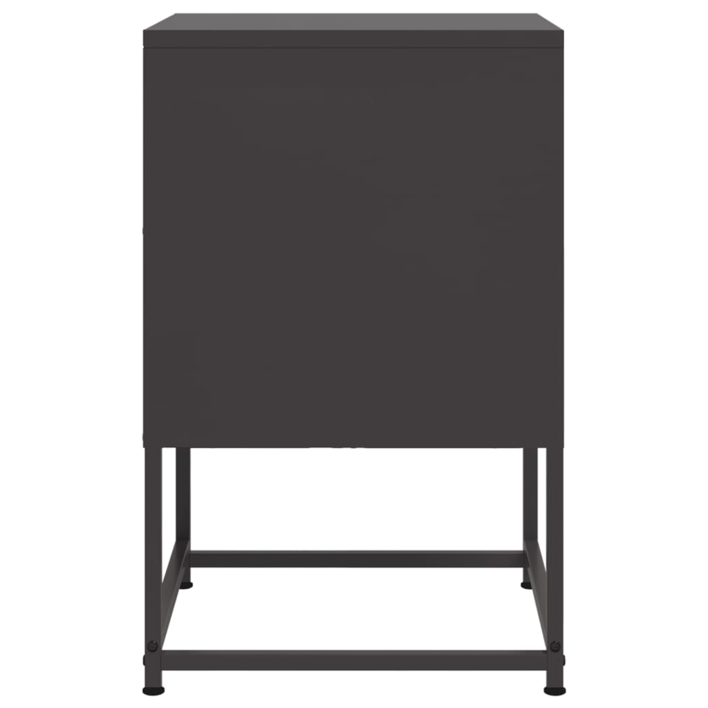 vidaXL Szafki nocne, 2 szt., czarne, 36x39x60,5 cm, stal