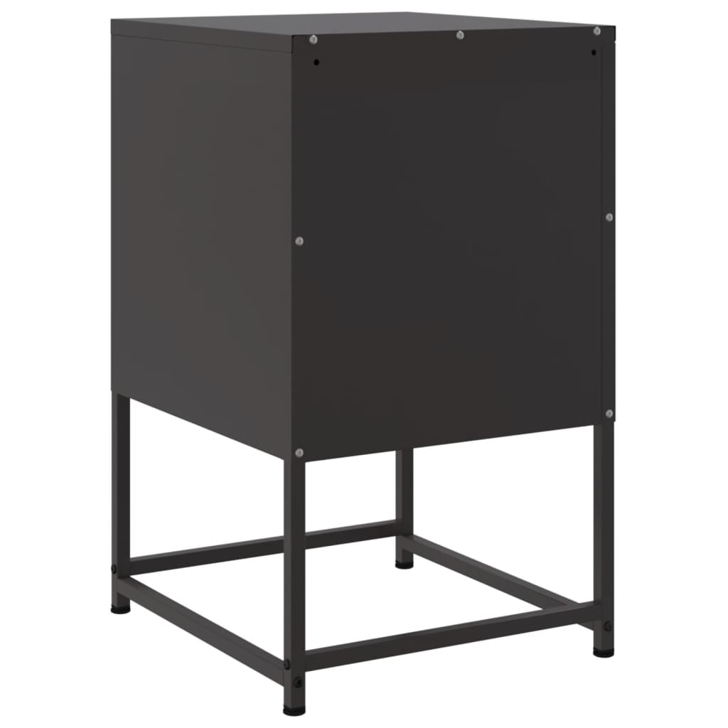 vidaXL Szafki nocne, 2 szt., czarne, 36x39x60,5 cm, stal