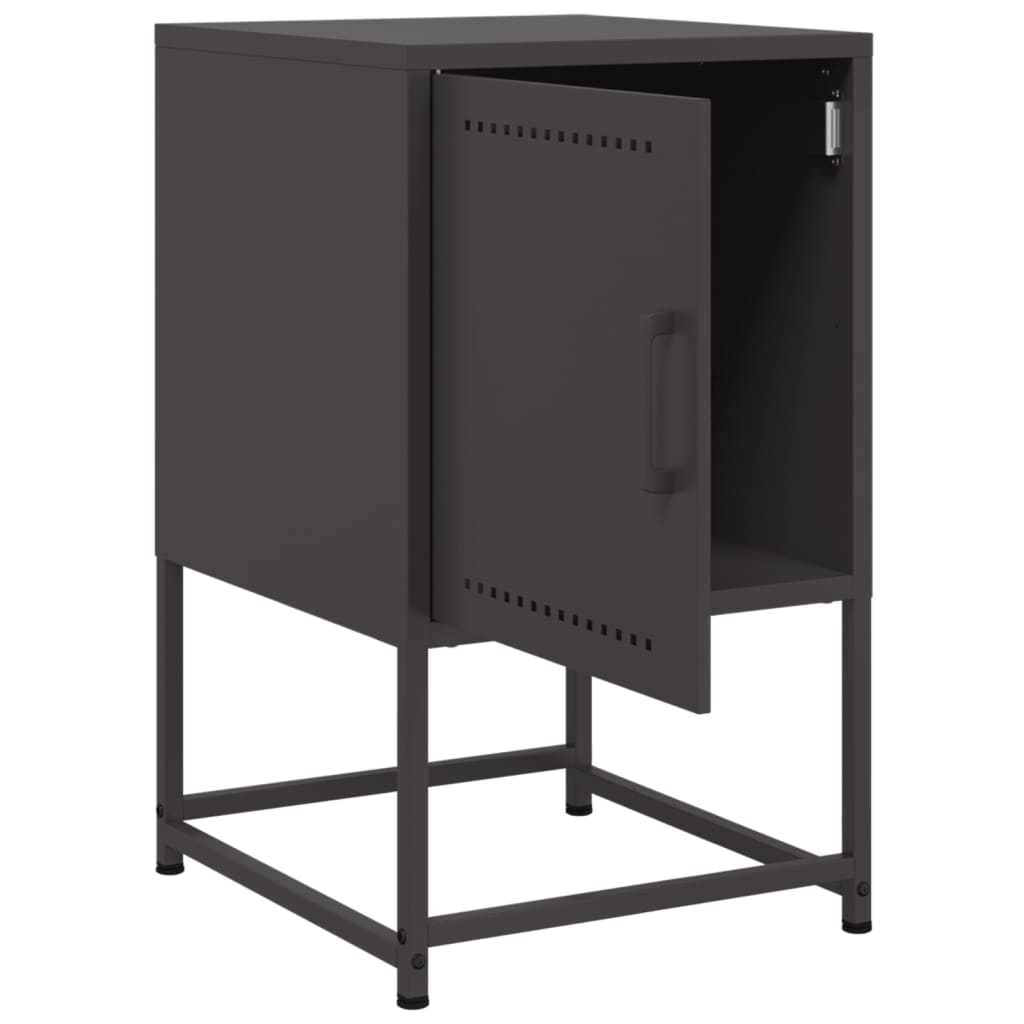 vidaXL Szafki nocne, 2 szt., czarne, 36x39x60,5 cm, stal