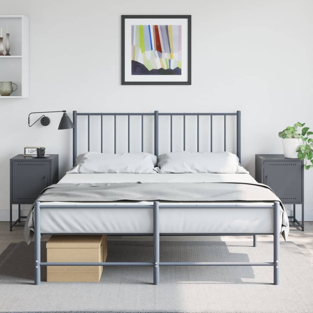 vidaXL Szafki nocne, 2 szt., antracytowe, 36x39x60,5 cm, stal