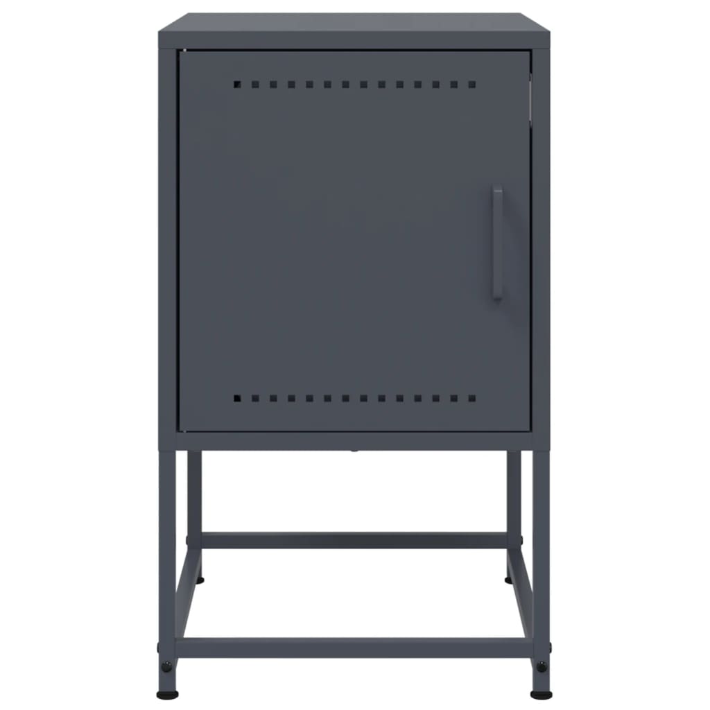 vidaXL Szafki nocne, 2 szt., antracytowe, 36x39x60,5 cm, stal