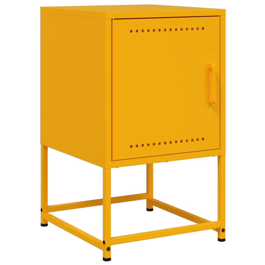 vidaXL Szafki nocne, 2 szt., musztardowe, 36x39x60,5 cm, stal