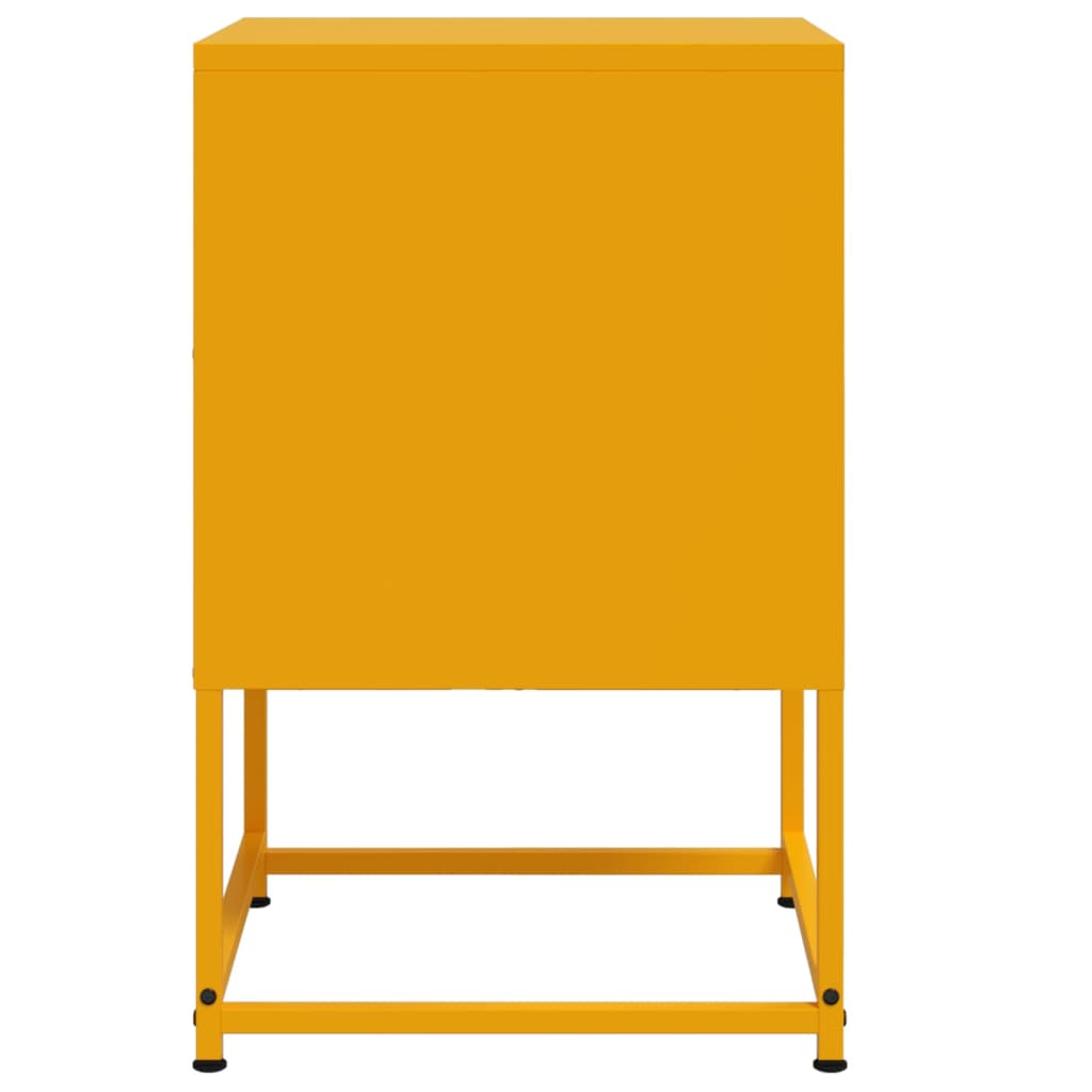 vidaXL Szafki nocne, 2 szt., musztardowe, 36x39x60,5 cm, stal