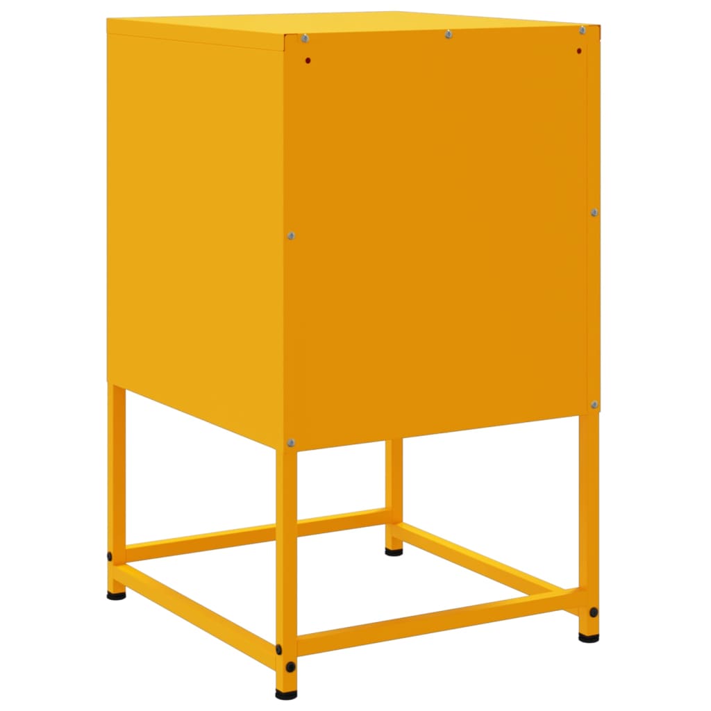 vidaXL Szafki nocne, 2 szt., musztardowe, 36x39x60,5 cm, stal