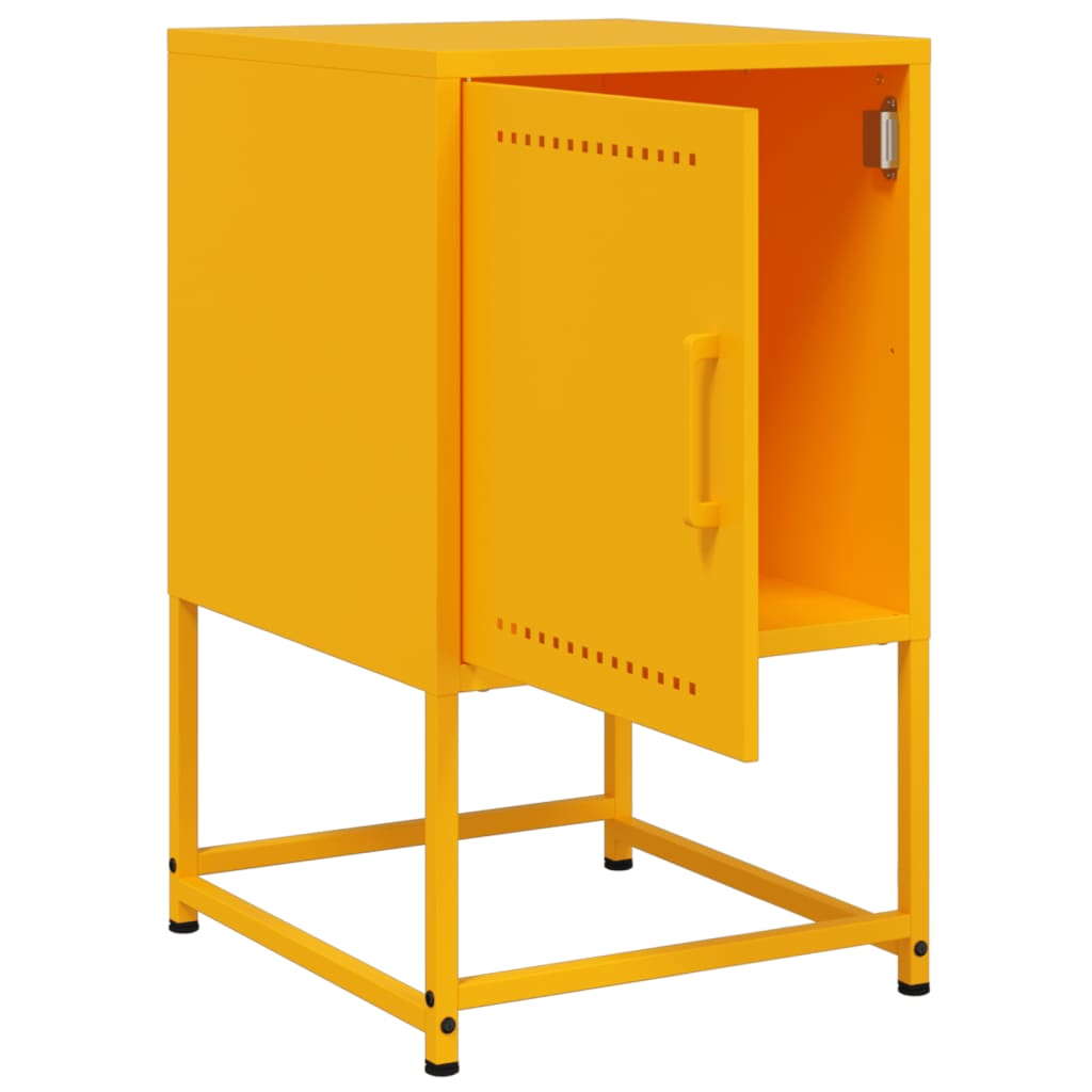 vidaXL Szafki nocne, 2 szt., musztardowe, 36x39x60,5 cm, stal