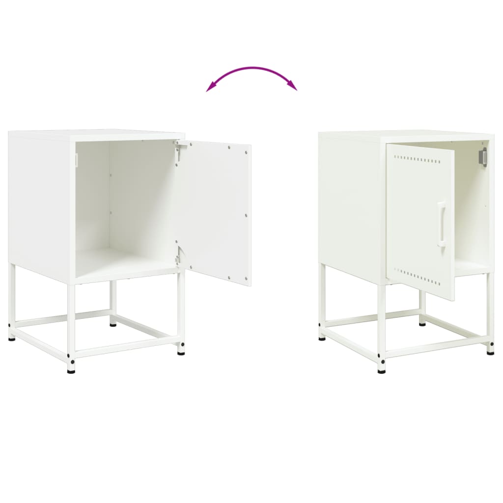 vidaXL Szafki nocne, 2 szt., białe, 36x39x60,5 cm, stal