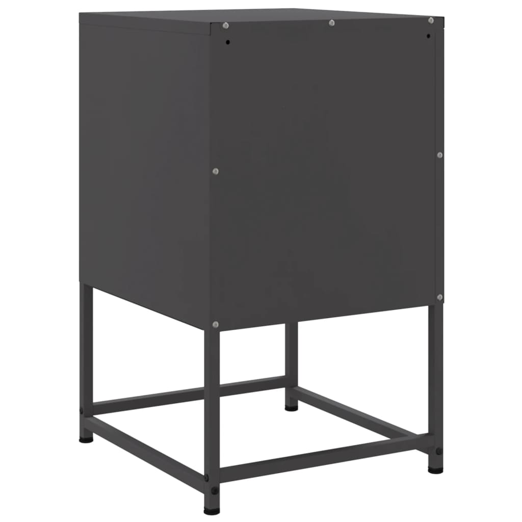 vidaXL Szafka nocna, czarna, 36x39x60,5 cm, stal