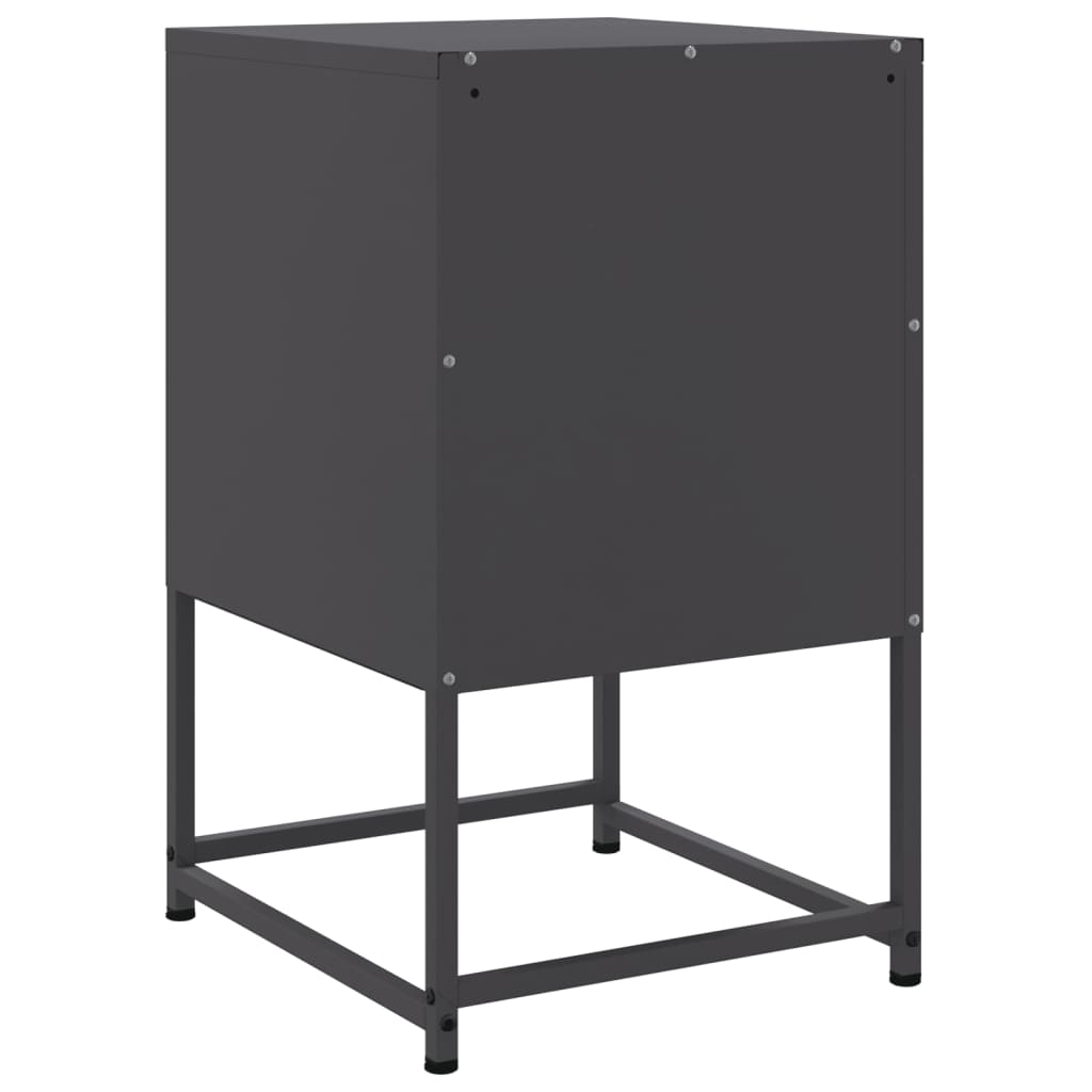 vidaXL Szafki nocne, czarne, 36x39x60,5 cm, stal