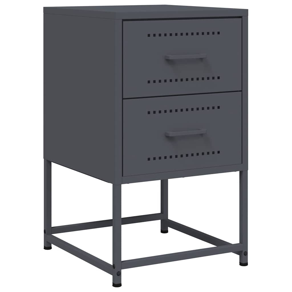 vidaXL Szafka nocna, antracytowa, 36x39x60,5 cm, stal