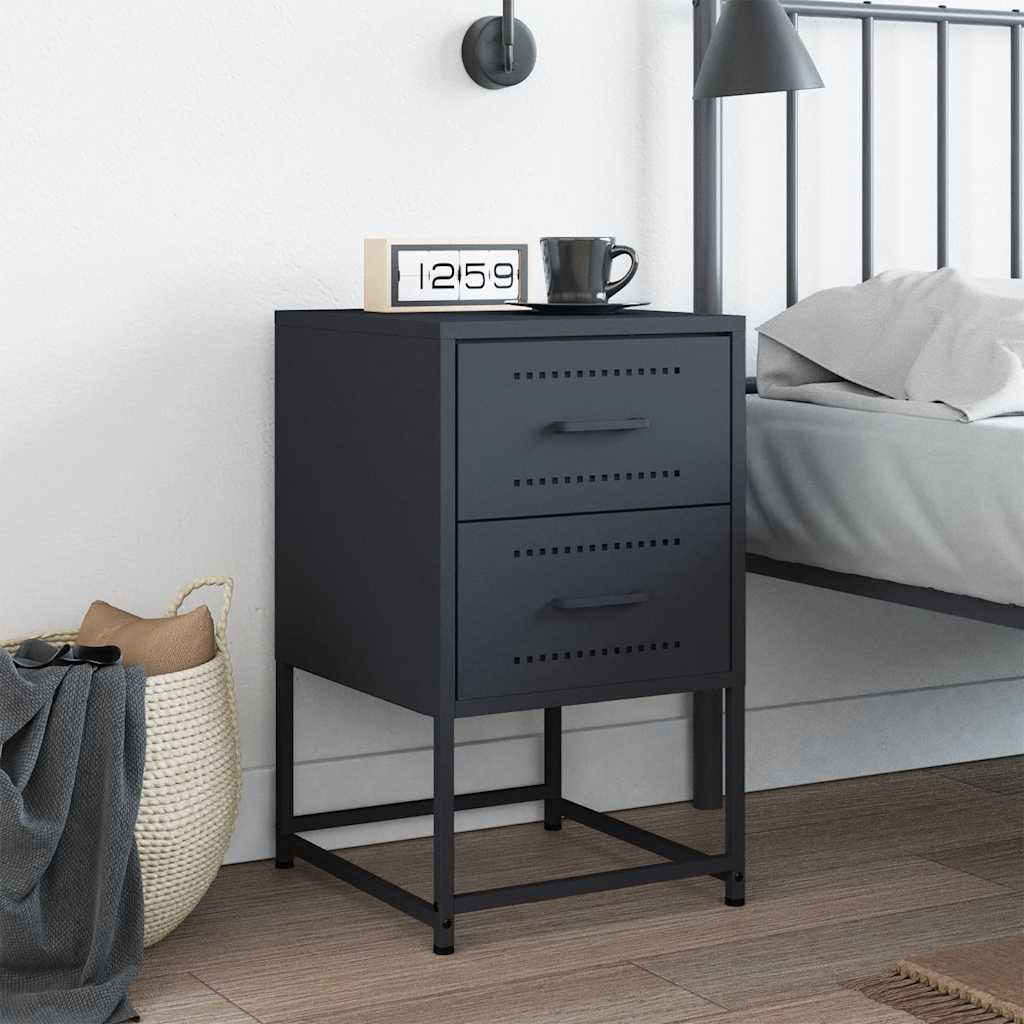 vidaXL Szafka nocna, antracytowa, 36x39x60,5 cm, stal