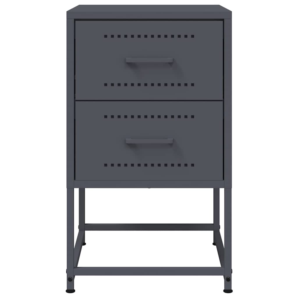 vidaXL Szafka nocna, antracytowa, 36x39x60,5 cm, stal