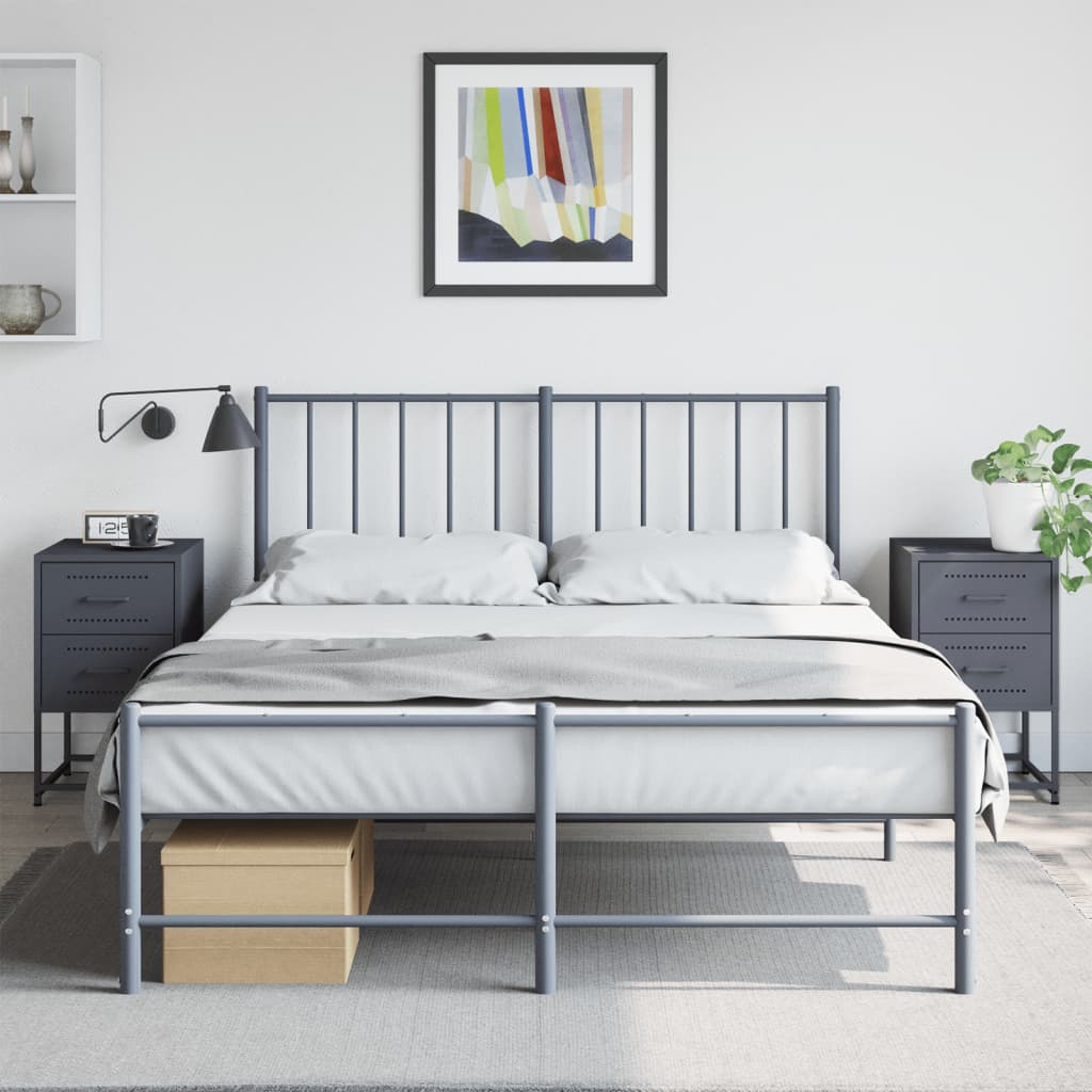 vidaXL Szafki nocne, 2 szt., antracytowe, 36x39x60,5 cm, stal
