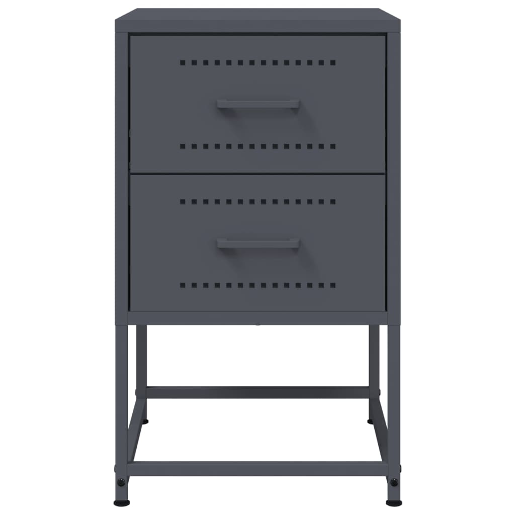 vidaXL Szafki nocne, 2 szt., antracytowe, 36x39x60,5 cm, stal