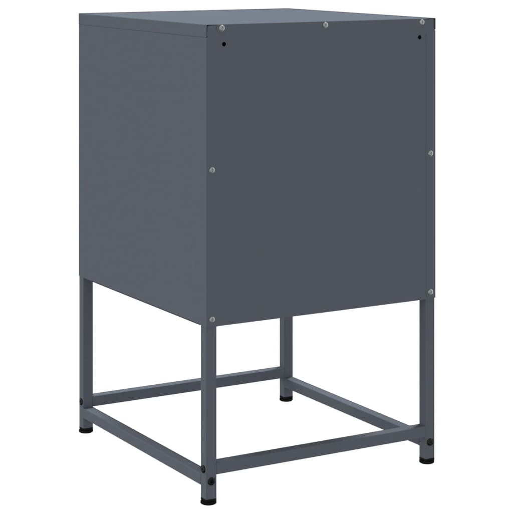 vidaXL Szafki nocne, 2 szt., antracytowe, 36x39x60,5 cm, stal