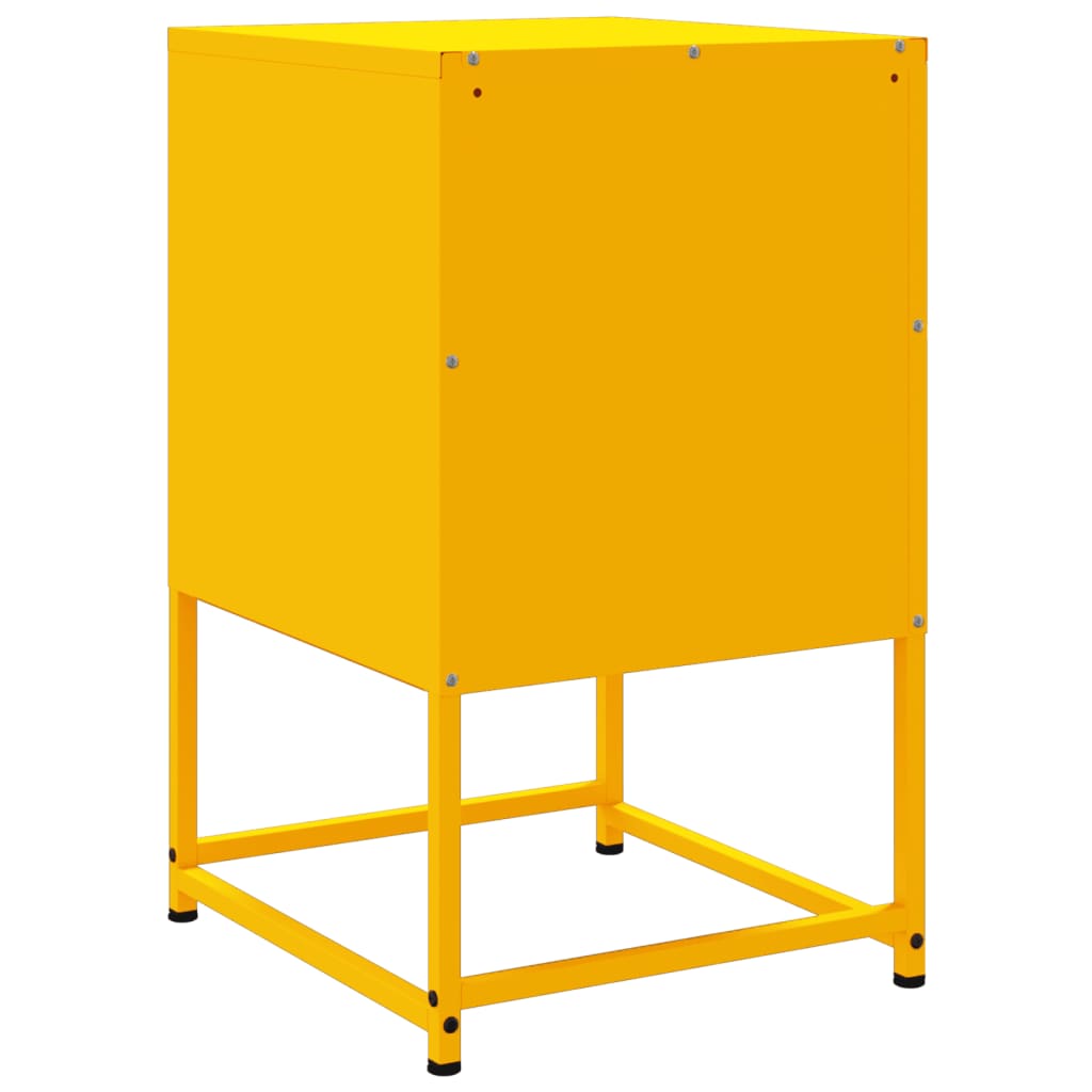 vidaXL Szafki nocne, 2 szt., musztardowe, 36x39x60,5 cm, stal