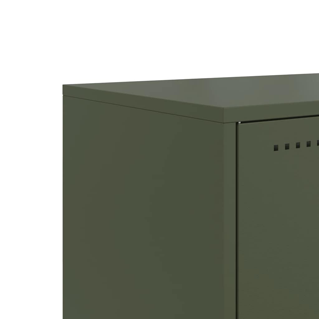 vidaXL Szafka pod telewizor, oliwkowa, 68,5x39x60,5 cm, stalowa