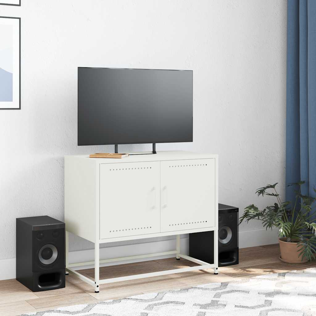 vidaXL Szafka pod telewizor, biała, 68,5x39x60,5 cm, stalowa