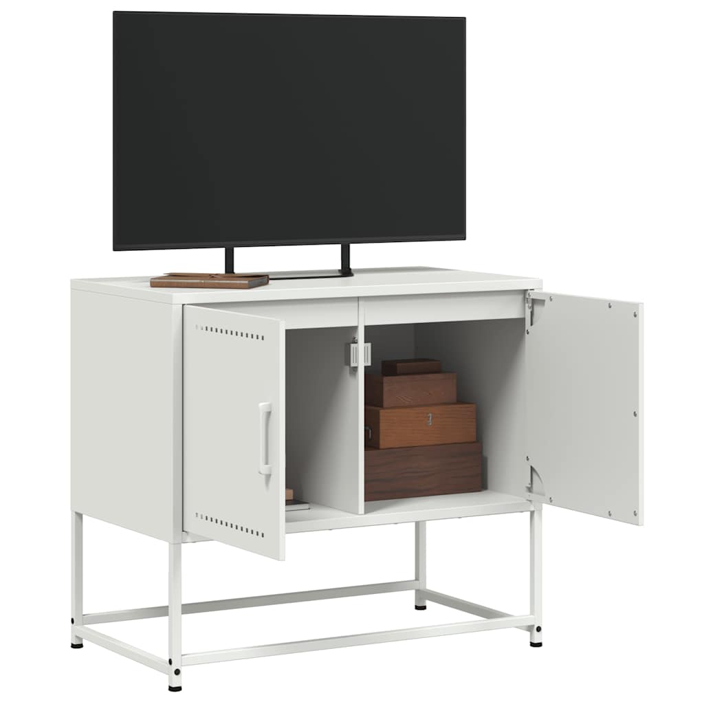 vidaXL Szafka pod telewizor, biała, 68,5x39x60,5 cm, stalowa