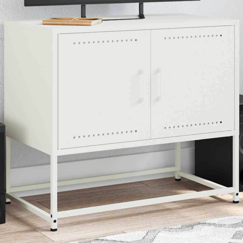 vidaXL Szafka pod telewizor, biała, 68,5x39x60,5 cm, stalowa