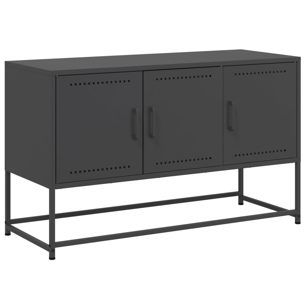 vidaXL Szafka pod telewizor, czarna, 100,5x39x60,5 cm, stalowa