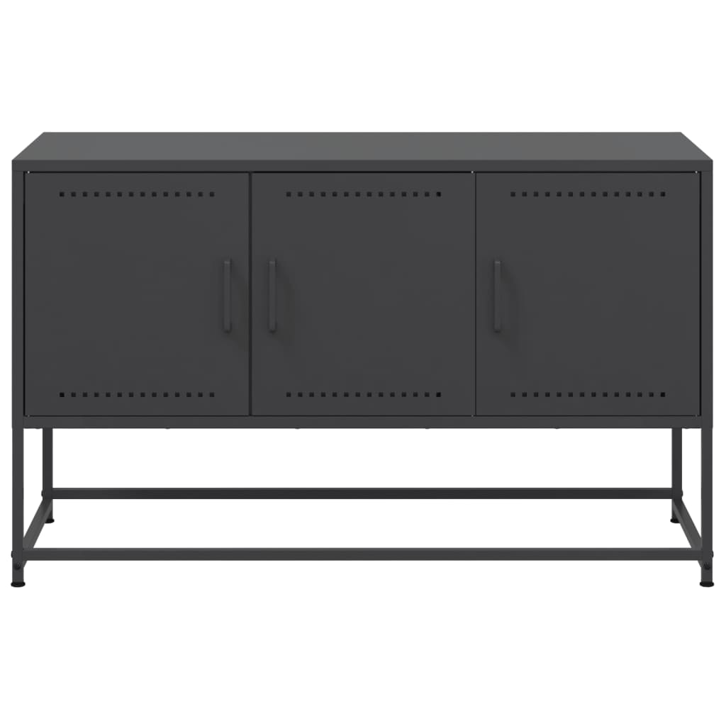 vidaXL Szafka pod telewizor, czarna, 100,5x39x60,5 cm, stalowa