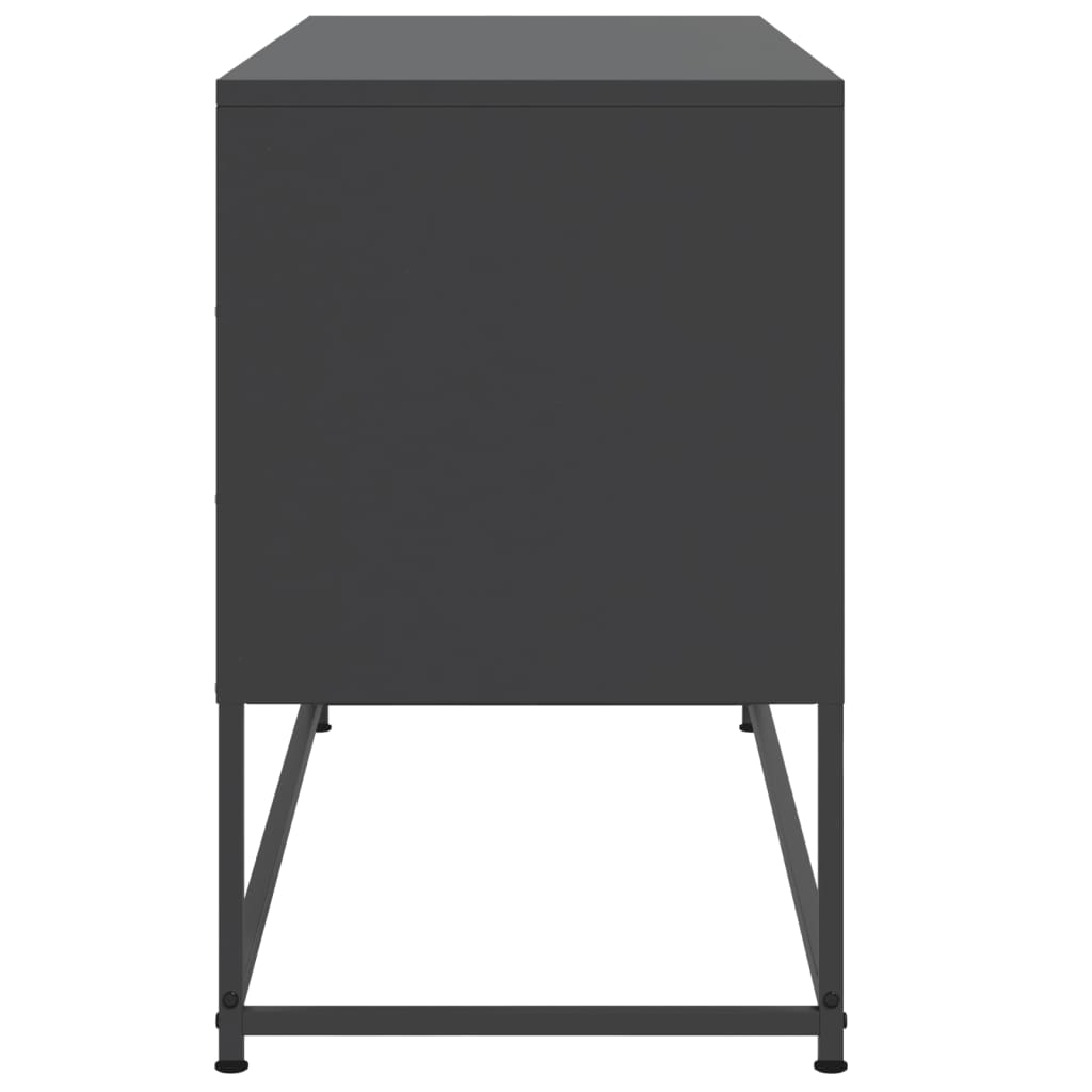 vidaXL Szafka pod telewizor, czarna, 100,5x39x60,5 cm, stalowa