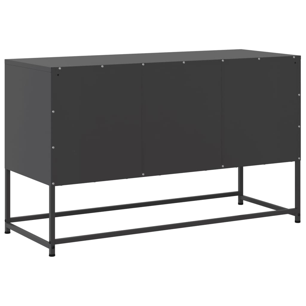vidaXL Szafka pod telewizor, czarna, 100,5x39x60,5 cm, stalowa