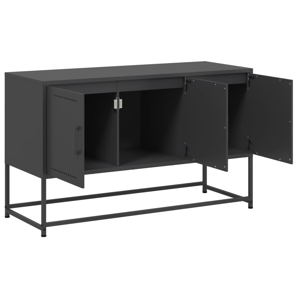 vidaXL Szafka pod telewizor, czarna, 100,5x39x60,5 cm, stalowa