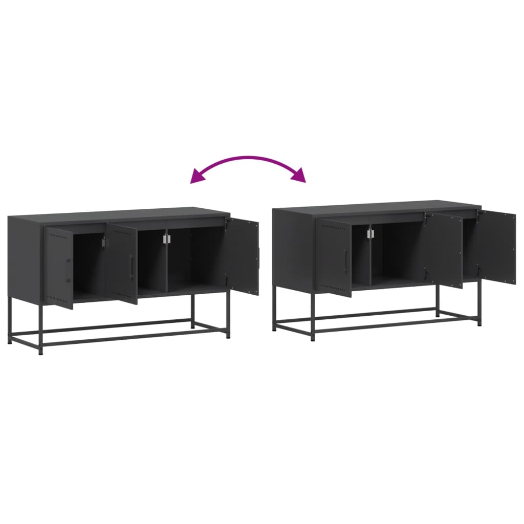 vidaXL Szafka pod telewizor, czarna, 100,5x39x60,5 cm, stalowa