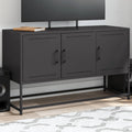 vidaXL Szafka pod telewizor, czarna, 100,5x39x60,5 cm, stalowa