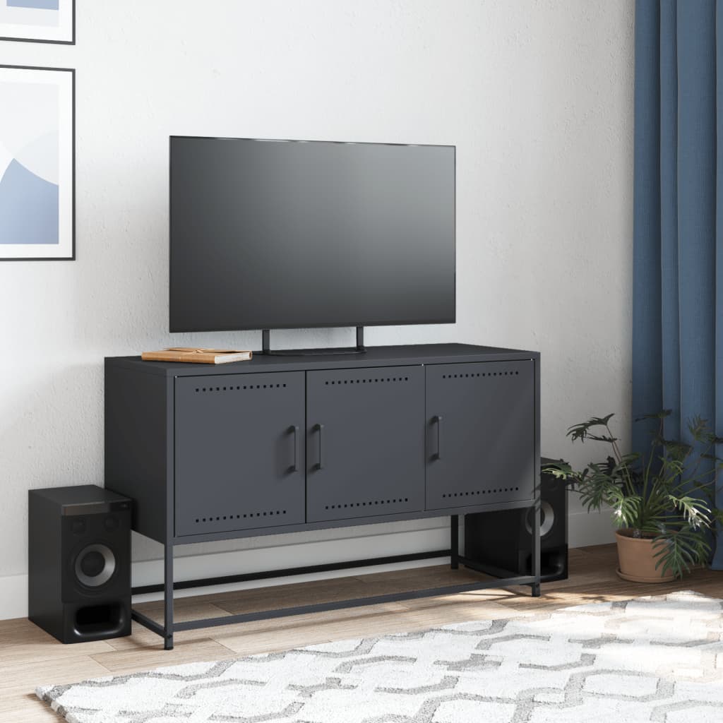 vidaXL Szafka pod telewizor, antracytowa, 100,5x39x60,5 cm, stalowa