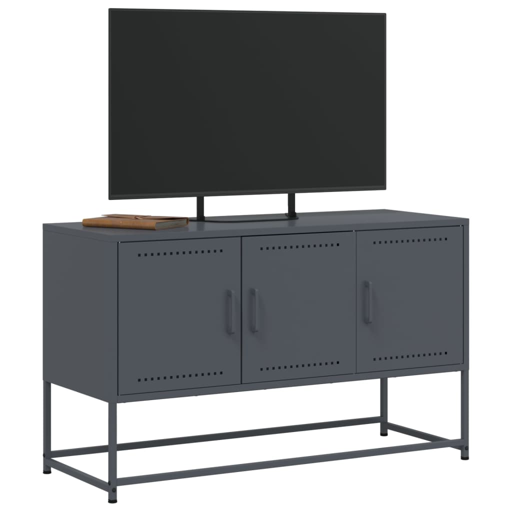 vidaXL Szafka pod telewizor, antracytowa, 100,5x39x60,5 cm, stalowa